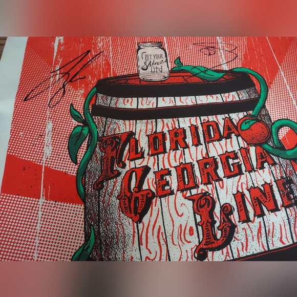 Florida Georgia Line Signed Poster and Belt Buckle - Picture 2 of 9